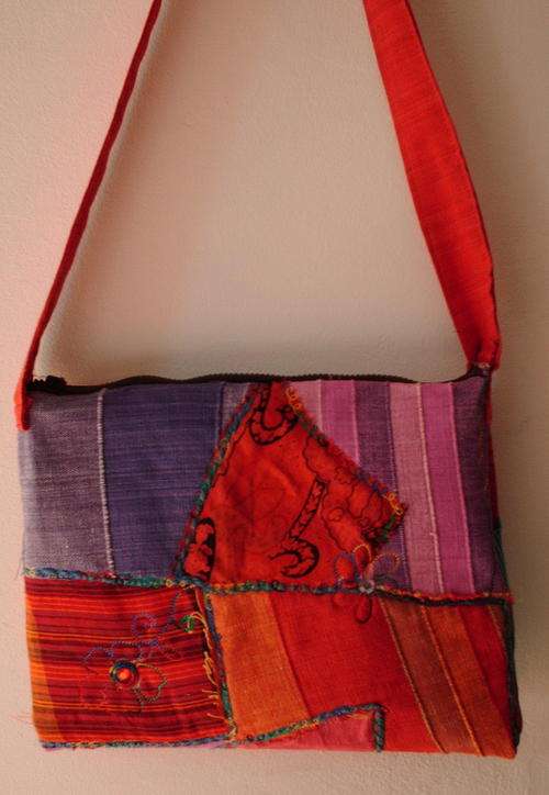 R88. each incl.post  - ETHNIC HANDWOVEN FABRIC BAGS WITH ZIP OR DRAWSTRING