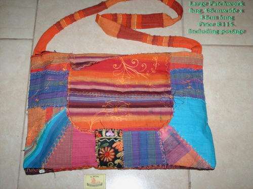 Large Bag R115. each  incldg.postage -48cmx33cm Patch cotton hand-made with Zip