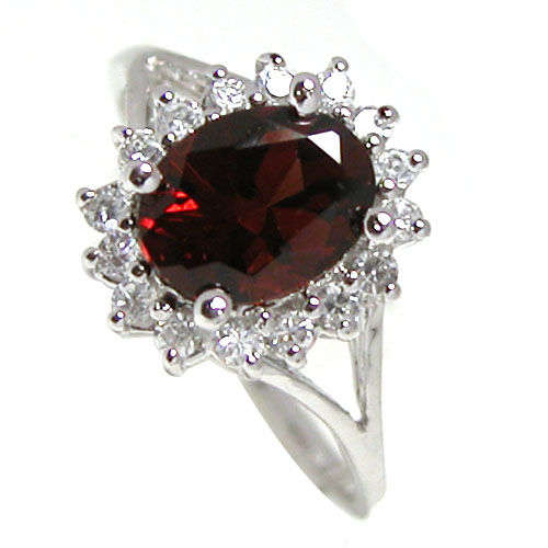 ***Gorgeous!*** Natural Garnet White Gold Ring