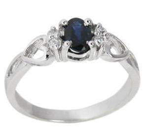 ***Very Pretty!*** Natural Sapphire 9K White Gold Ring