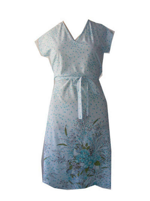 Vintage Teal Flower Dress