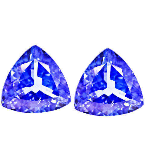 2.8Ct Trillion Cut Tanzanite. 2 Pieces (one pair)