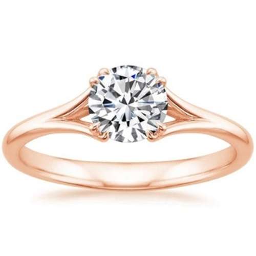0.30TCW Certified Real Round Cut Solitaire Diamond Ring 14k Rose Gold at Wholesale Price