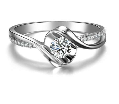 Solitaire Real Round Natural 1.00TCW Diamond Engagement Ring 14K White Gold at Best Price