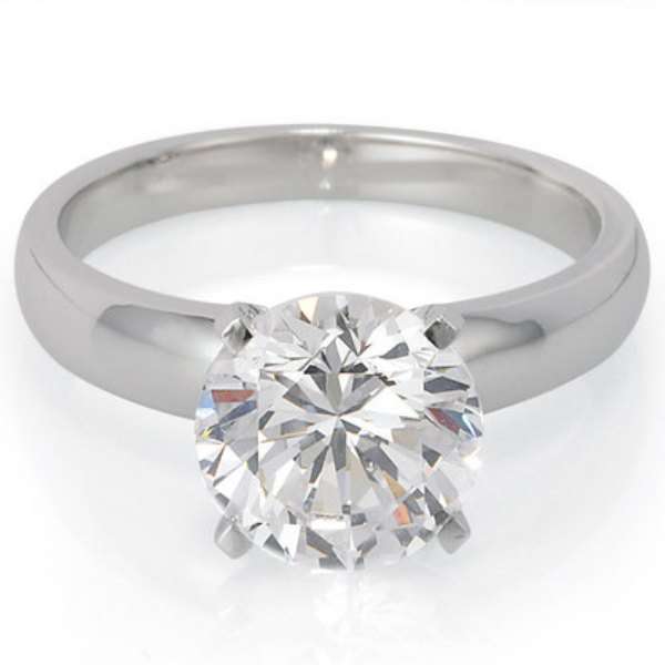 Solitaire Certified 0.60 CtwReal Natural Diamond Wedding  Ring VS/G Color in 14k White Gold