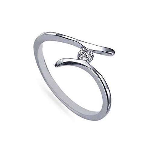 Certified 0.15TCW  Real Natural Round Cut Diamond Engagement Ring in 925 Silver