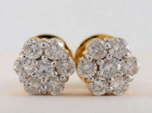 Certified 1.00TCW Real Natural Stud Diamond Earring I-1 / H color at Best Discount Price