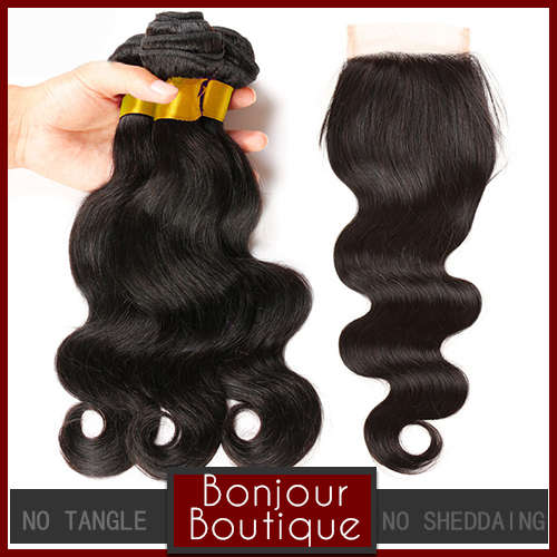 Peruvian Hair,300g virgin body wave with a closure
