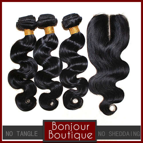 Weave with a closure,300g Brazilian body wave with a closure