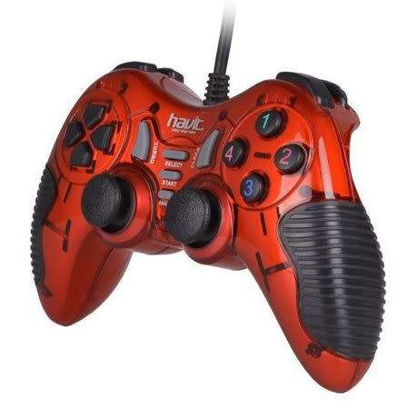 ***NEW Havit HV-G85 PC + Playstation 2 and 3 Wired Vibration 3D Controller- Red (PC/PSIII) ***