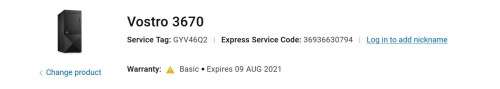 *Demo* Dell Vostro 3670 i3-8100 8GB DDR4 1TB HDD Windows 10 Pro  Micro Tower Desktop