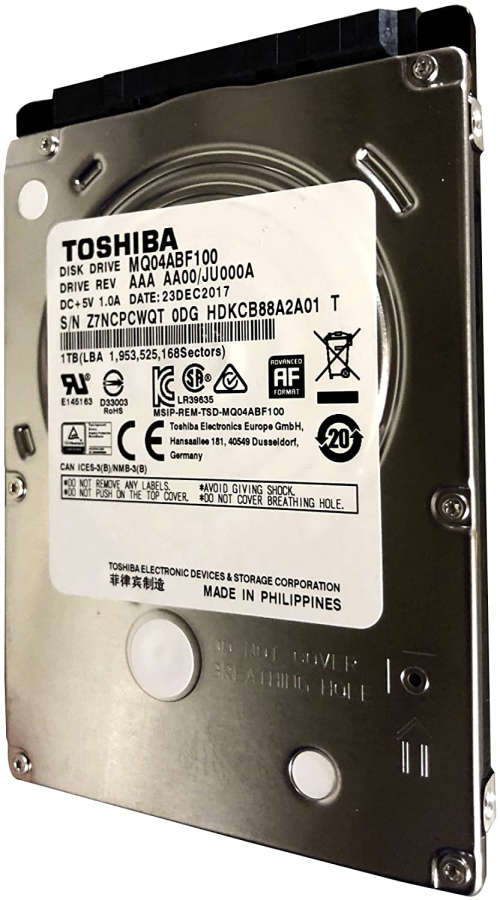 TOSHIBA 1TB/1000GB 5400RPM SATA 7MM 2.5 HARD DRIVE 128MB, 6 GBIT/S. 100% HEALTH