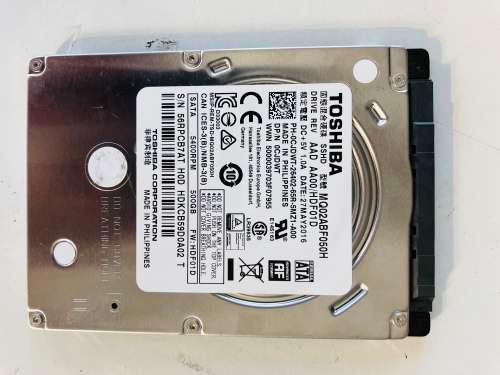 TOSHIBA 500GB 5400RPM SATA 7MM 2.5 HARD DRIVE 100% HEALTH