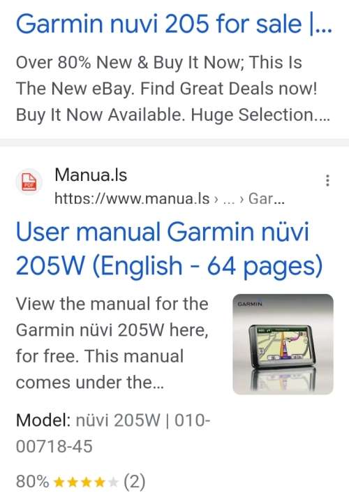 Garmin Nuvi 205 W GPS