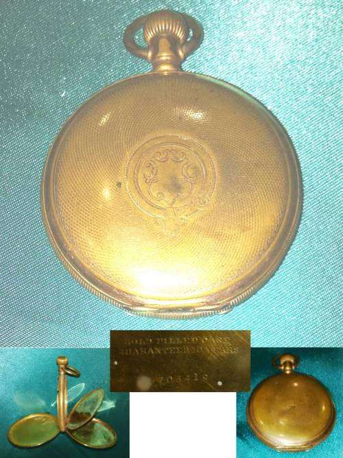 A VINTAGE GOLD FILLED 10yr WARANTEED POCKET WATCH CASE  - PLEASE READ DESC