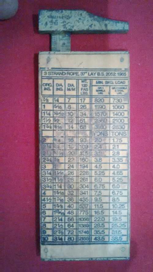 UNIQUE IN SA - RABONE NO 1026 WOOD AND BRASS ROPE GAUGE CALIPER -PLEASE SEE DESC 4 MORE INFO