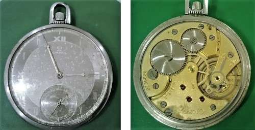 1930s OMEGA Cal 37.5L SLIM POCKET WATCH - DIAL NEEDS REFINISHING - ALL COMPONENTS MATCH  - Ref desc