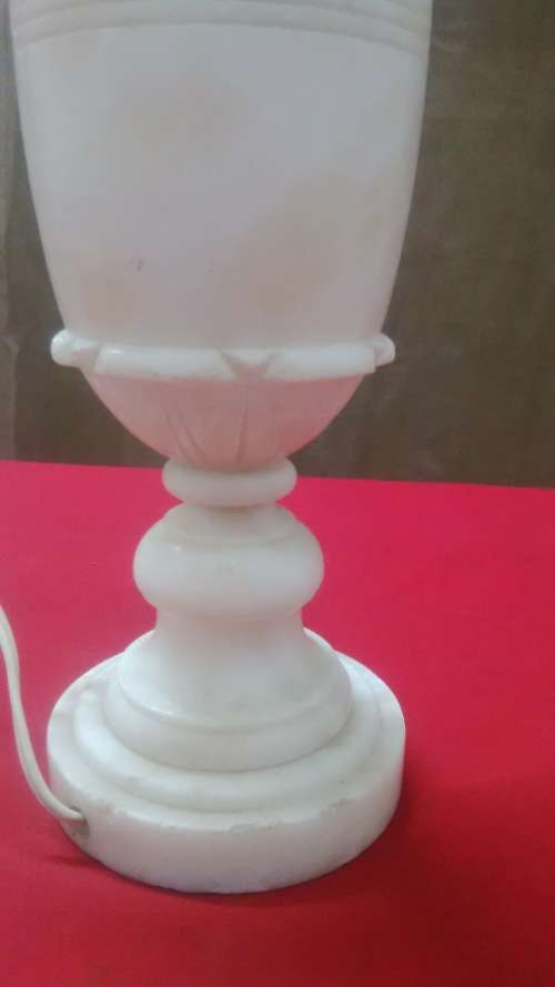 ALABASTER MARBLE TABLE LAMP 32cm - Read Desc & See Pictures