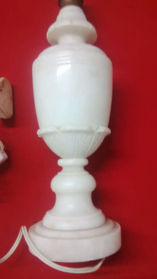 ALABASTER MARBLE TABLE LAMP 32cm - Read Desc & See Pictures