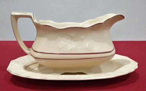 VINTAGE MYOTT ENGLAND GRAY BOAT & TRAY (22 x 14cm Height = 9cm) - Please Read Desc & See Pictures44