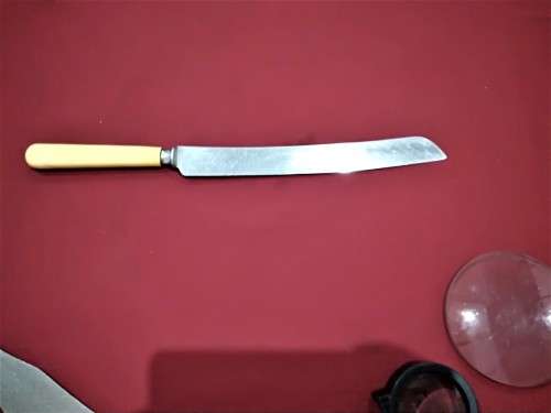 JOHN TURTON & CO CARVING KNIFE + THOS NUTBROWN LTD BREADKNIFE-  PICTURES ARE PART OF THE DESCRIPTION