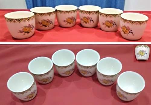 6 VINTAGE JOHN MADDOCK & SONS IVORY WARE EGG CUPS - HEIGHT 4cm  Please see Pics & read desc