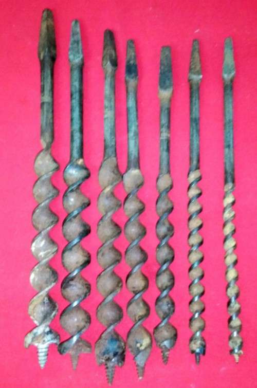 7 VINTAGE AUGER BITS - SOME MARKED BODMAN  See PICs & DESC