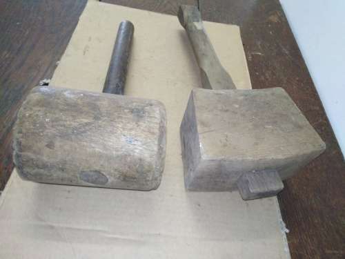 2 CARPENTERS MALLETS - PLEASE C Pics & Dlesc