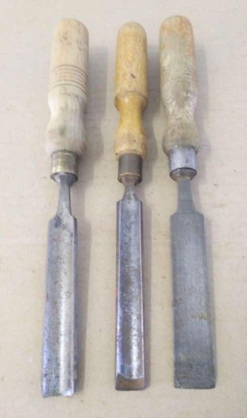3 VINTAGE CHISELS - SORBY, MARPLES & VINE  - Please C Pics N Description