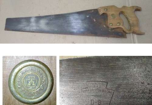 VINTAGE DISSTON D8 SAW 50cm - MEDDALION and ETCHING - Please C Pics N Description