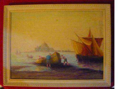 Beautiful Fishing Scene - oil - see pics