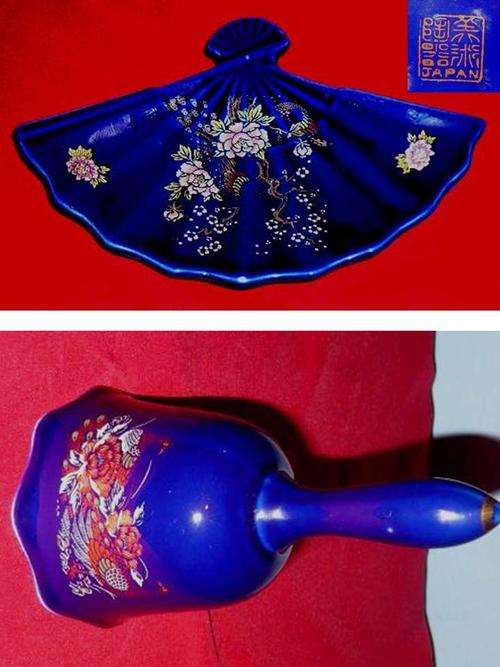 BIJUSTU TOKI COBALT BLUE PIN TRAY AND UNMARKED BELL - SEE PICs & DESCRIPTION BELOW - POSTAGE R60