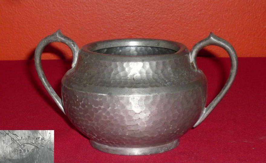 VINTAGE PEWTER SUGAR BOWL MARKED HAMNDEN  A2062W- READ DESC, SEE PICs  - POSTAGE R65