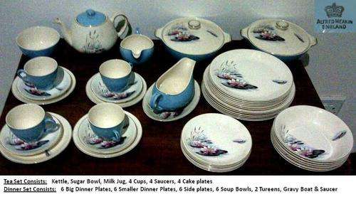 RARE ALFRED MEAKIN WATER LILY TEA AND DINNER SETS (43 pcs)- Refer to Desc for Pics & Info