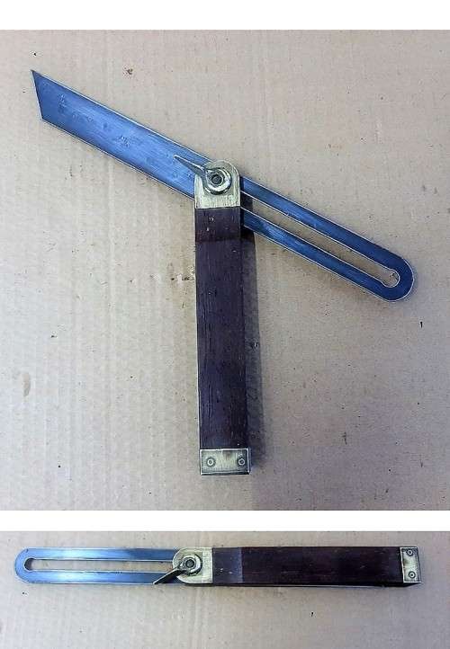 Hardwood and brass Sliding bevel Square