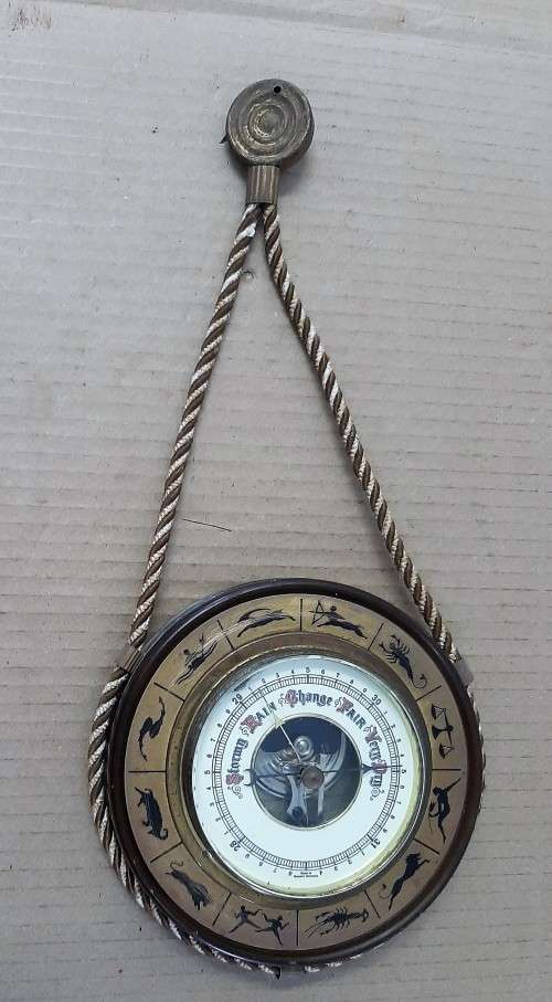 West German Barometer -Brass Surround with animal pics -Hangs- Please See Picture, they part of Desc