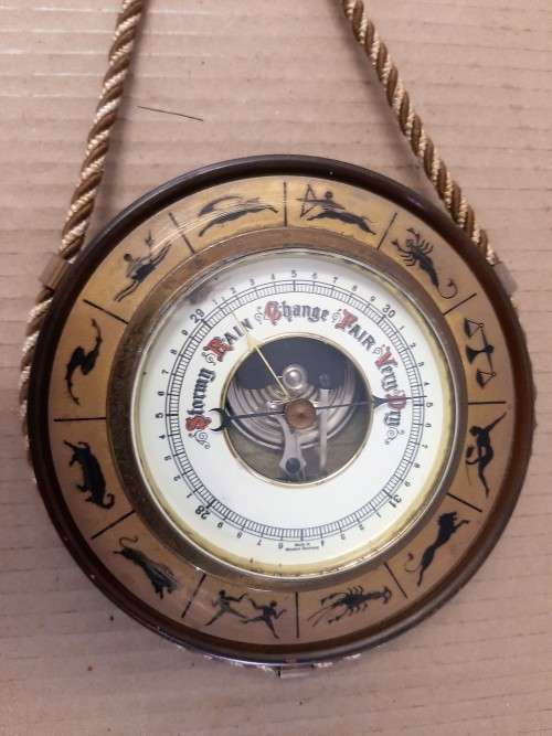 West German Barometer -Brass Surround with animal pics -Hangs- Please See Picture, they part of Desc