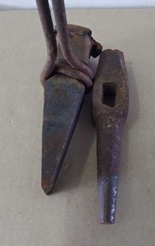 ANTIQUE FORGING HAMMER & A HAMMER HEAD -  Please C Pics N Description