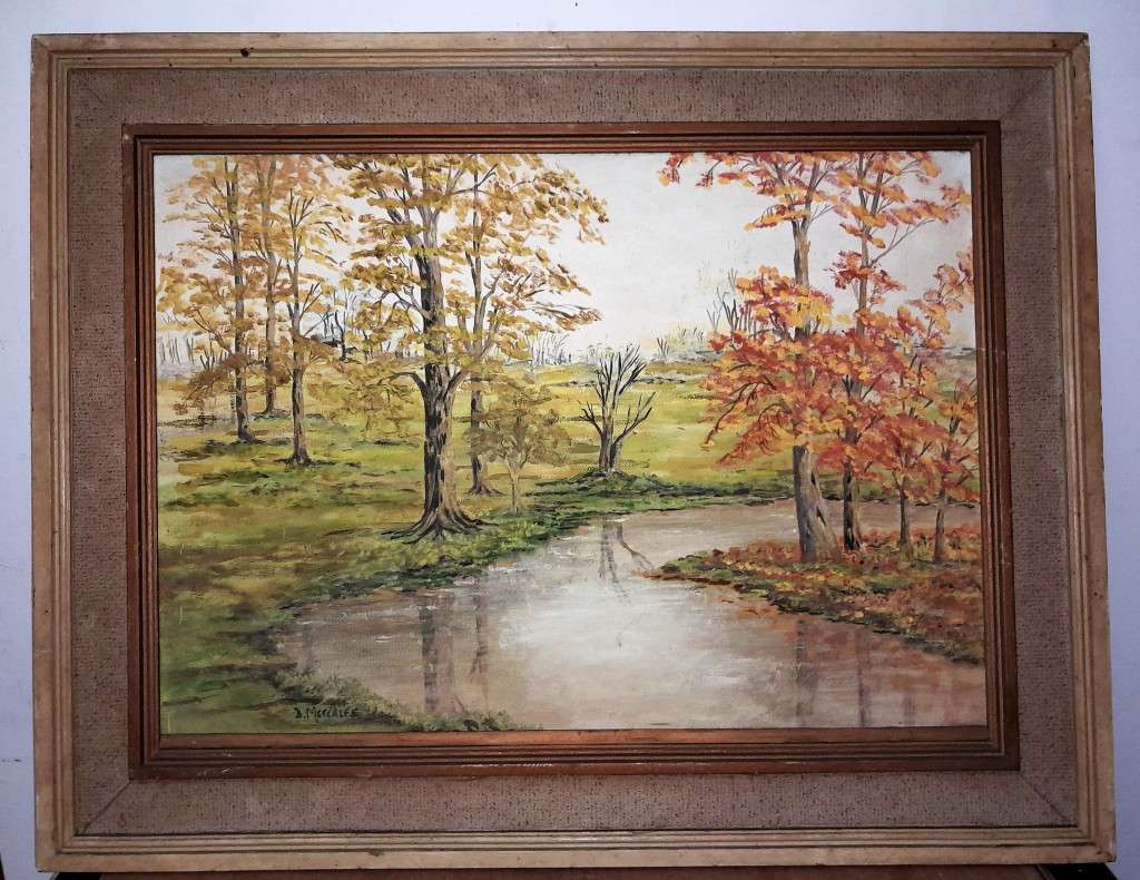 OIL ON BOARD PAINTING SIGNED D METCLAFE - APPROX 57 x 70cm - PLEASE SEE PICTURES