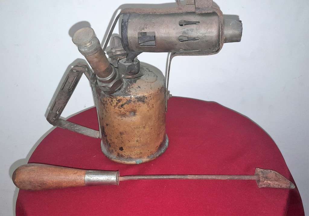VINTAGE SAMUEL HEATH & SONS (SH&S) BLOW LAMP + SOLDERING IRON - SEE PICTURES