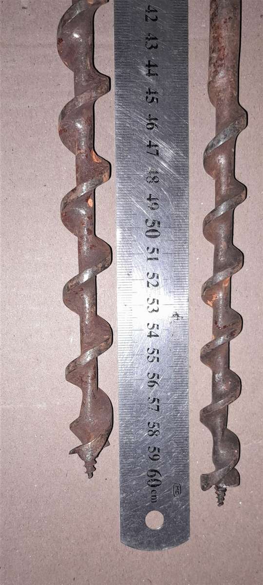 2 60vm Vintage T Handle Hand Auger Bits -