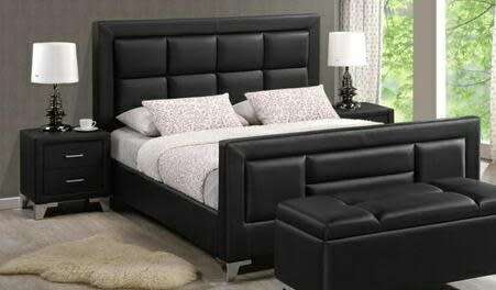 Bedroom Suite / Set  Headboard/ Base /  Foot-board /Pedestals) (Black OR white)