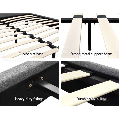 Fabric sleigh bed frames queen sizes