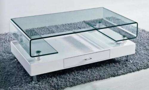 Coffee Tables (white base - tempered glass)