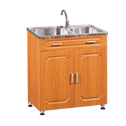 Kitchen cabinets with sink and tap