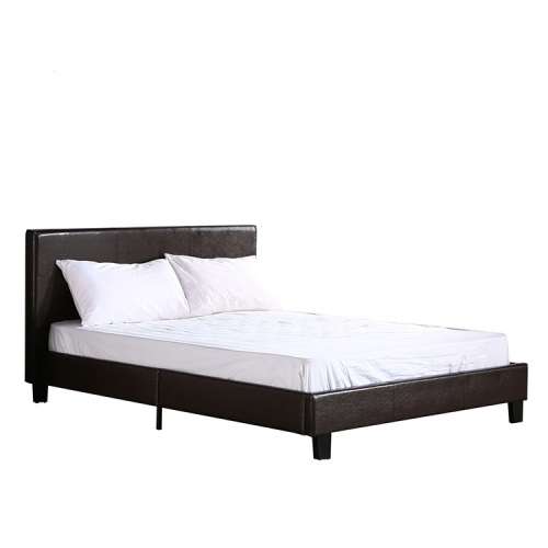 sleigh beds/ pu leather platform beds-double size-black colour