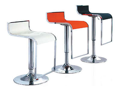 Low back leather bar chair stools - black / red / white