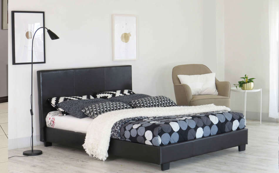 Sleigh bed (double size - black colour )