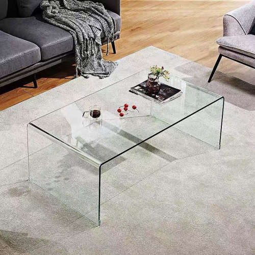 Coffee Tables - Transparent Tempered Glass (1m Width)