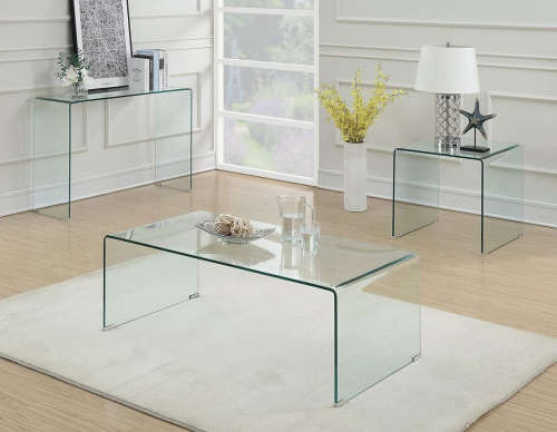 Coffee Tables - Transparent Tempered Glass (1m Width)